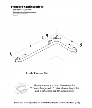 1.25" Diameter 34" x 18" Inside Corner Rail - Image 3