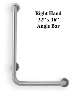 1.25" Diameter 90 Deg Right Hand 32" x 16" Angle Grab Bar - Image 2