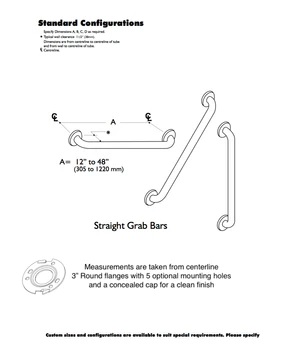 1.25" Diameter Brass Knurled Grip Grab Bar - Image 4