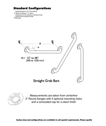 1.25" Diameter Peened Grip Stainless Steel Grab Bar - Image 4